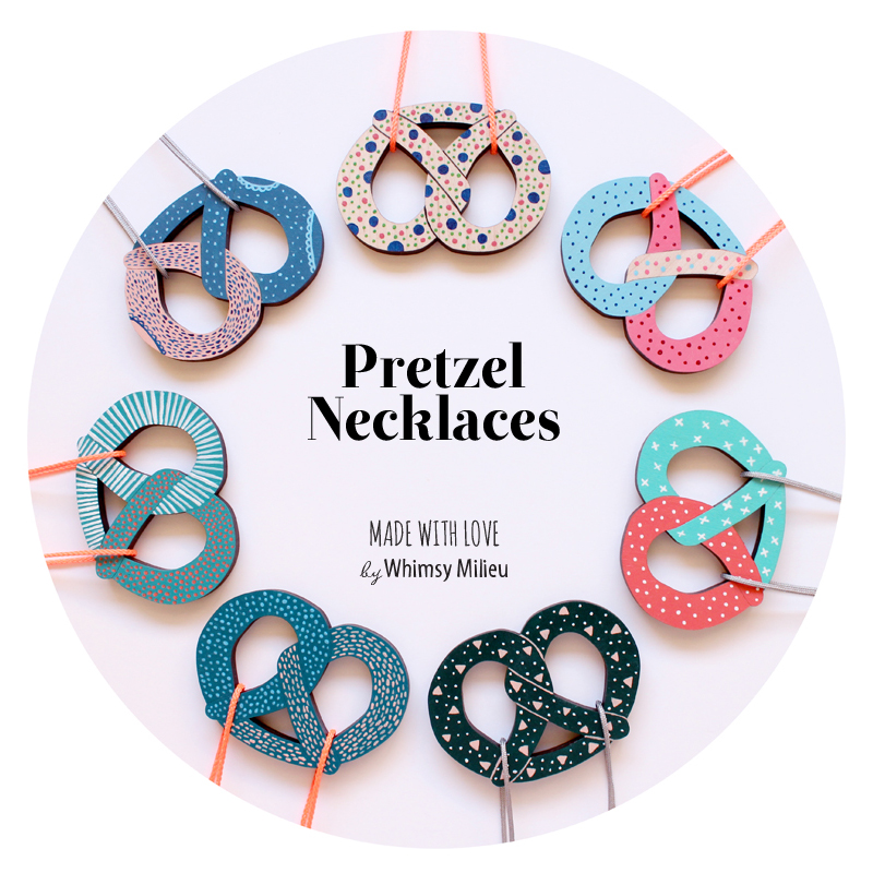 Pretzel necklaces by Whimsy Milieu